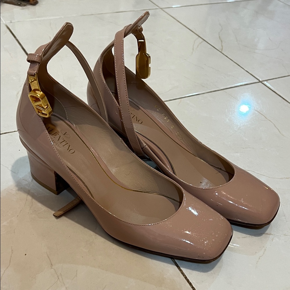 Valentino Women's Nude Patent Leather Heels